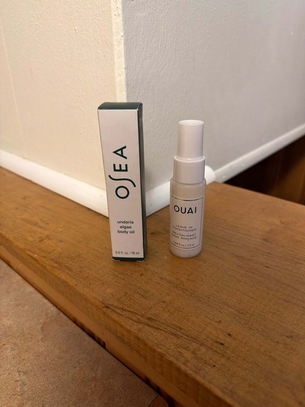 OSEA Undaria Algae Body Oil 18ml and OUAI Leave In Conditioner 25ml Travel Size